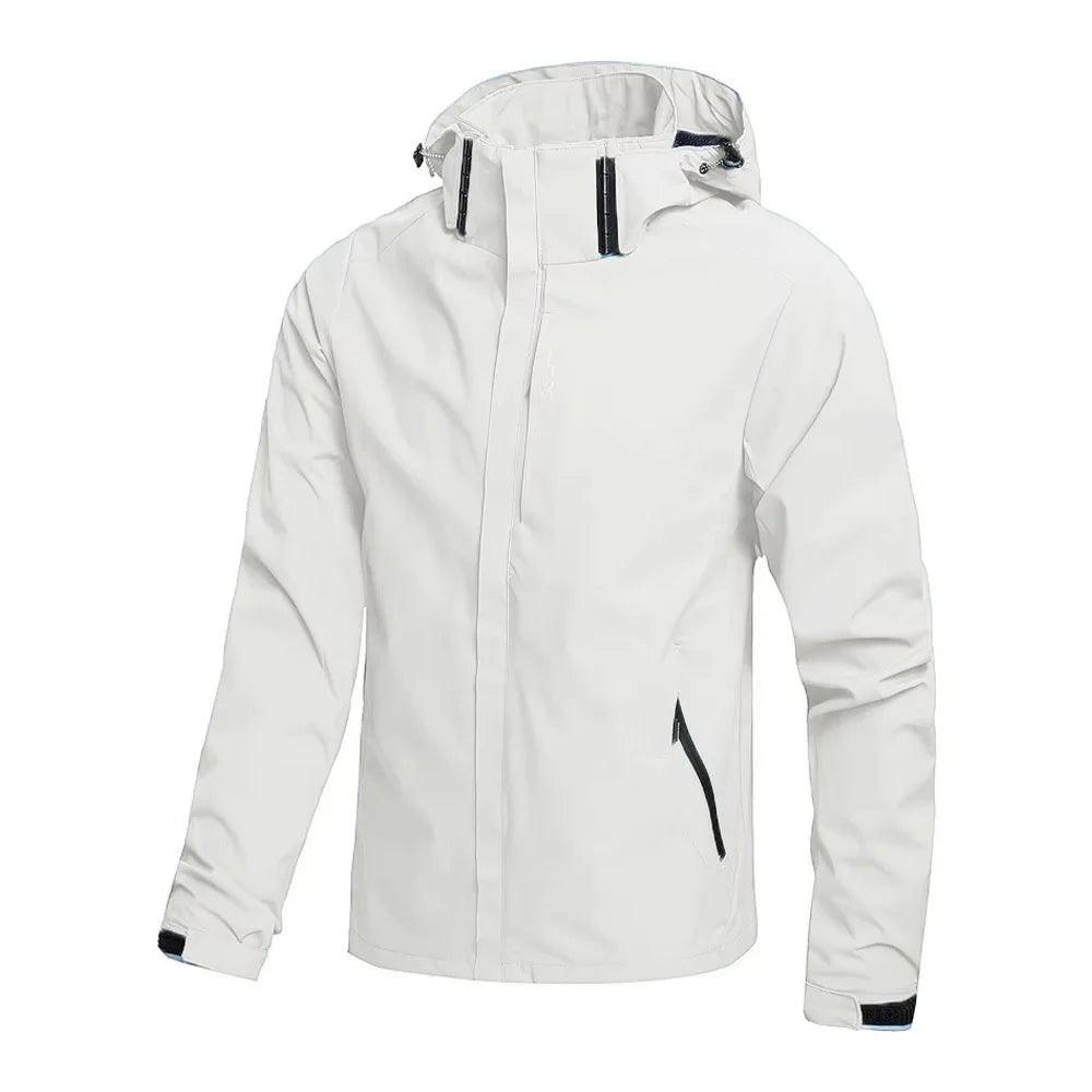 Jaqueta de chuva impermeável masculina leve exterior com capuz capa de chuva ao ar livre caminhadas jaqueta à prova de vento escalada jaquetas ao ar livre