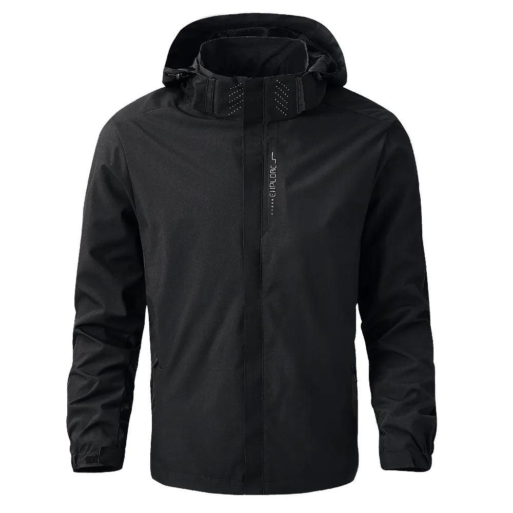 Jaqueta de chuva impermeável masculina leve exterior com capuz capa de chuva ao ar livre caminhadas jaqueta à prova de vento escalada jaquetas ao ar livre