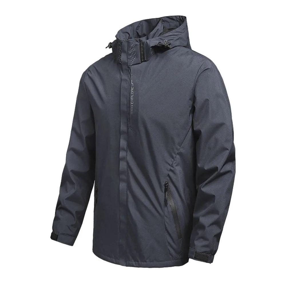 Jaqueta de chuva impermeável masculina leve exterior com capuz capa de chuva ao ar livre caminhadas jaqueta à prova de vento escalada jaquetas ao ar livre
