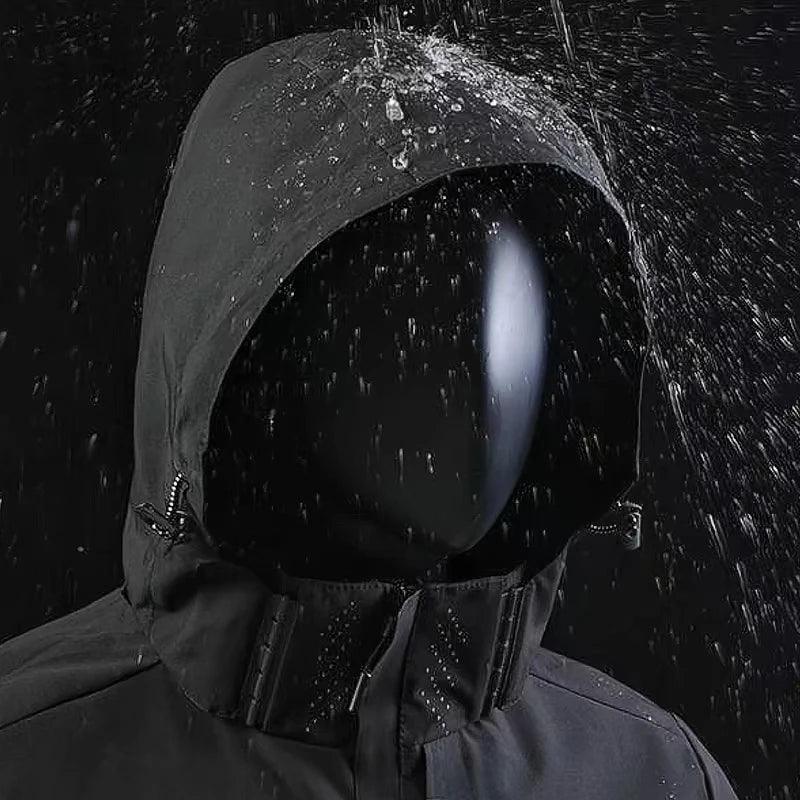 Jaqueta de chuva impermeável masculina leve exterior com capuz capa de chuva ao ar livre caminhadas jaqueta à prova de vento escalada jaquetas ao ar livre