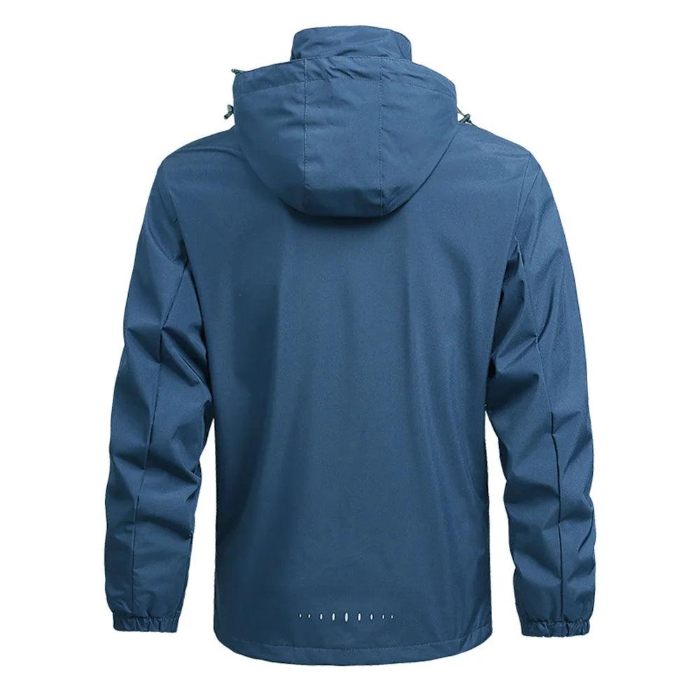 Jaqueta de chuva impermeável masculina leve exterior com capuz capa de chuva ao ar livre caminhadas jaqueta à prova de vento escalada jaquetas ao ar livre